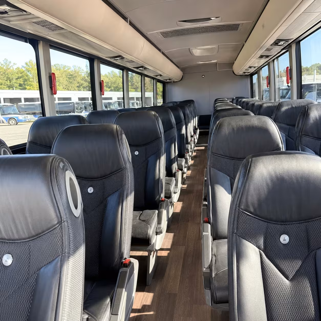 56 passenger charter bus inside